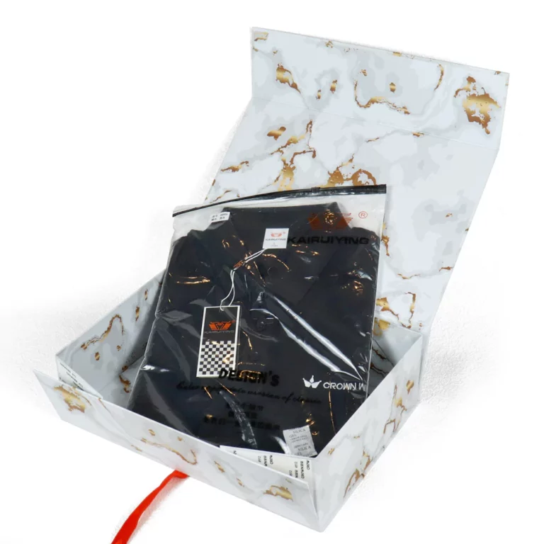 Holidaypacfactory Custom Printed Foldable Premium Feeling Suit Shirt Skirt Clothing Packaging Gift Boxes for Apparel Packaging realistic full frame packaging main image