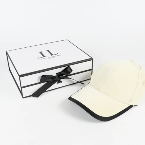 Holidaypacfactory cap and hat clothing packaging box detail angle
