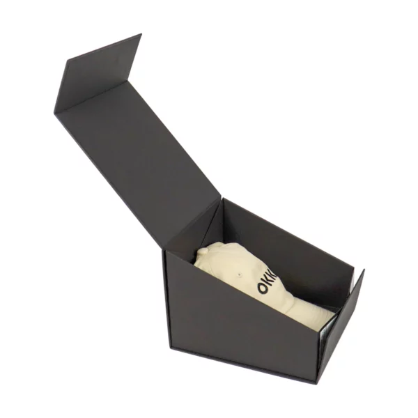 Holidaypacfactory cap and hat clothing packaging box detail angle