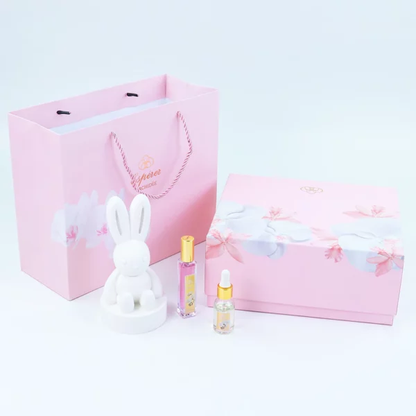 Holidaypacfactory luxury skin care gift set box with bag structure detail