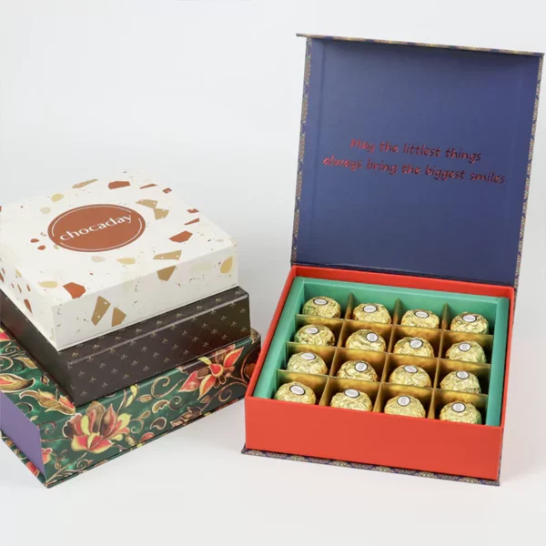 Holidaypacfactory printed chocolate packaging box open view