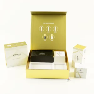 Holidaypacfactory skin care product set paper box open view