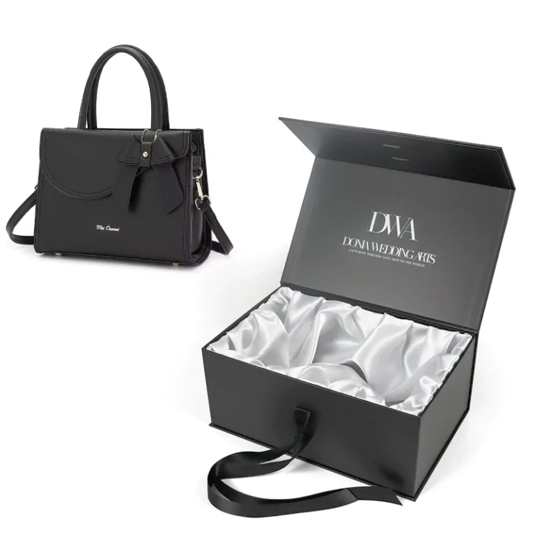 Holidaypacfactory Custom Logo Printed recycled cardboard magnetic handbag packaging boxes for Apparel Packaging realistic full frame packaging main image