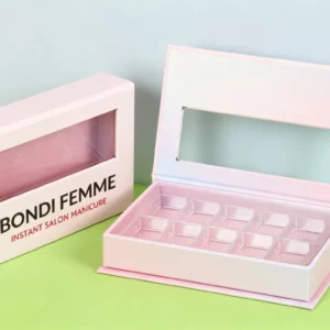 Holidaypacfactory press-on nail retail packaging box open view