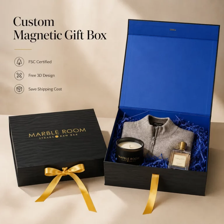 Holidaypacfactory Custom Bespoke Magnetic Cardboard Digital Printing Clothing Paper Box With Ribbon for Apparel Packaging realistic full frame packaging main image