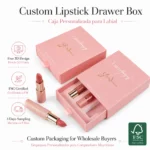 Holidaypacfactory lipstick and lip gloss drawer packaging box open view