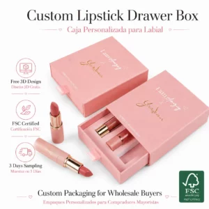 Holidaypacfactory lipstick and lip gloss drawer packaging box open view