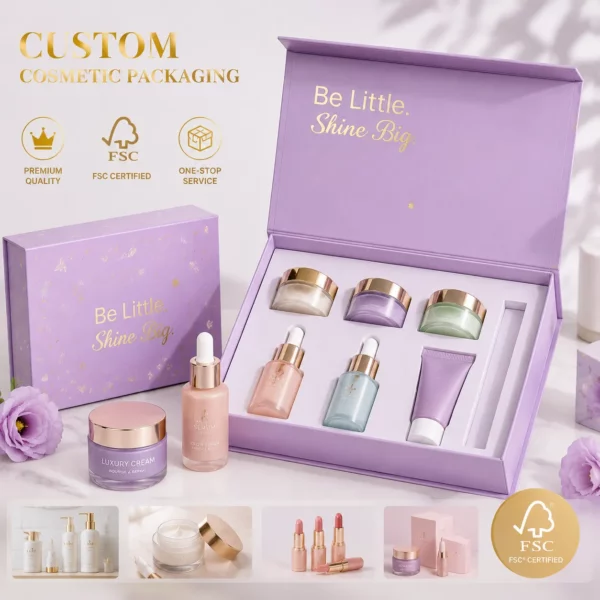 Holidaypacfactory magnetic skincare set packaging box open view