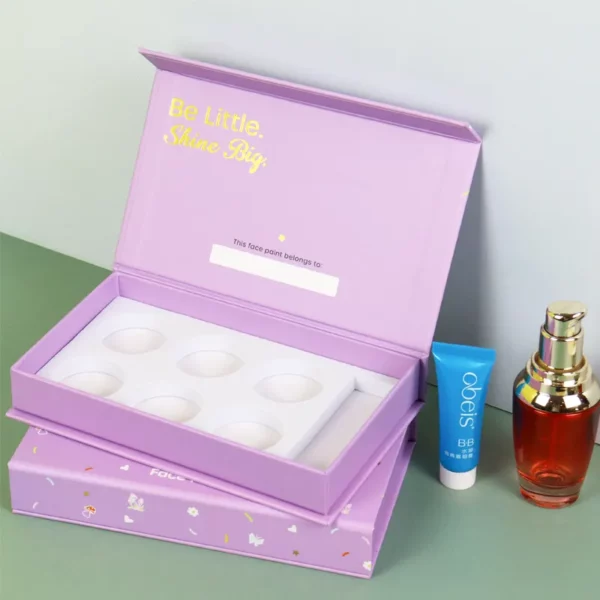 Holidaypacfactory magnetic skincare set packaging box structure detail