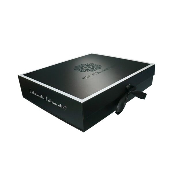 Holidaypacfactory folding dress paper packaging box detail angle