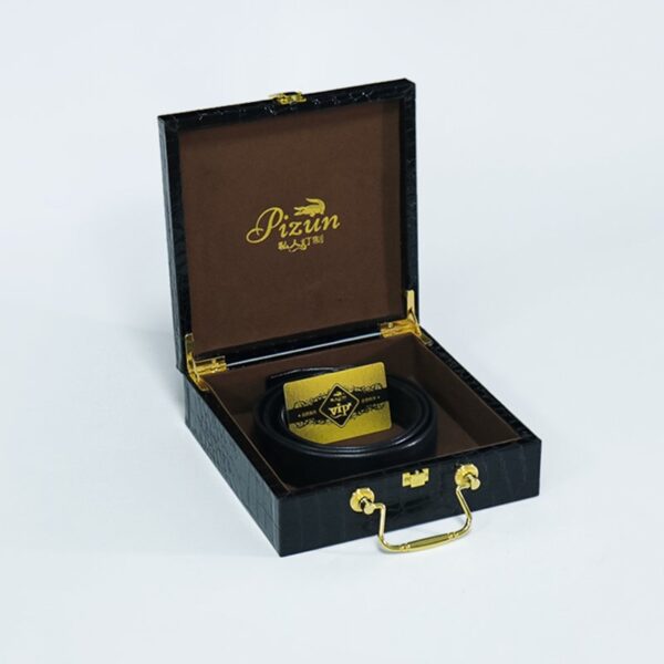 Holidaypacfactory rigid belt gift box with lift-off lid open structure
