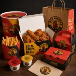 Holidaypacfactory custom fried chicken paper box fries cup takeaway bag and sauce cup packaging display