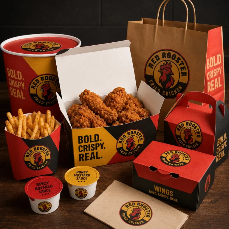 Holidaypacfactory custom disposable takeaway french fries paper food packaging chicken wing burger box hero set