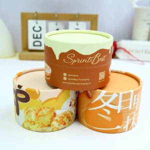 Holidaypacfactory custom food grade cake dessert paper tube packaging open cylinder box