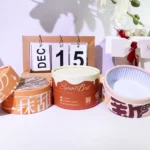 Holidaypacfactory luxury cylinder cardboard cheesecake box canister display arrangement