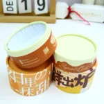 Holidaypacfactory kraft paper tube cake packaging rolled edge and printed surface detail