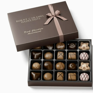 Holidaypacfactory custom luxury chocolate gift box with assorted praline compartments