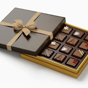 Holidaypacfactory custom chocolate gift box with ribbon lid and drawer tray