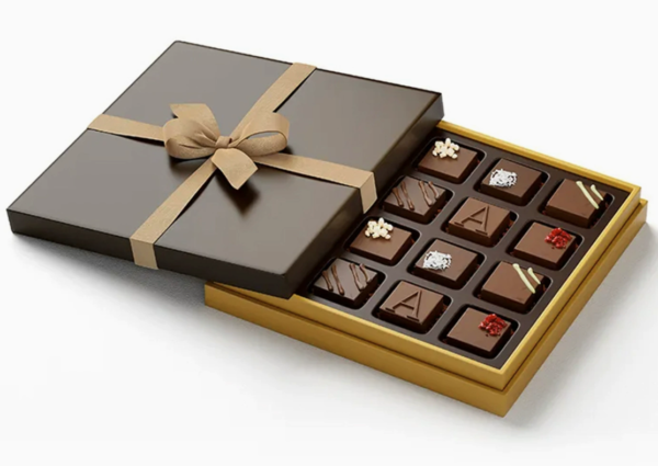 Holidaypacfactory custom chocolate gift box with ribbon lid and drawer tray