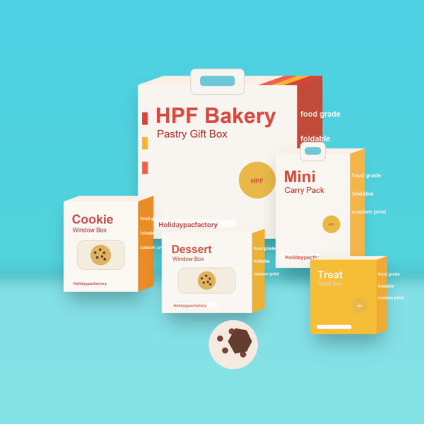 Holidaypacfactory custom recyclable food grade cookie and pastry bakery box assortment hero image