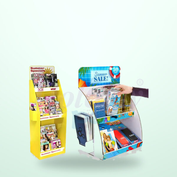 Holidaypacfactory Cardboard Book Display Stand With Pockets for Bookshop Retail Programs image 01 by Holidaypacfactory