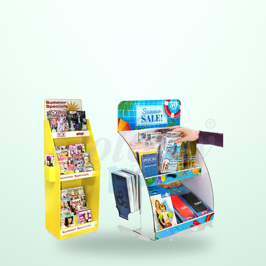 Holidaypacfactory cardboard book floor display stand
