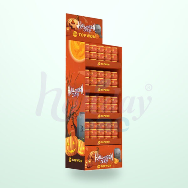Holidaypacfactory Orange Cardboard Floor Display For Halloween for Halloween Seasonal Retail Campaigns image 01 by Holidaypacfactory