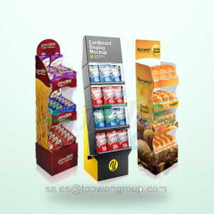 Holidaypacfactory Cardboard Floor Fresh Bread Display Stand for Bakery Retail Merchandising image 01 by Holidaypacfactory