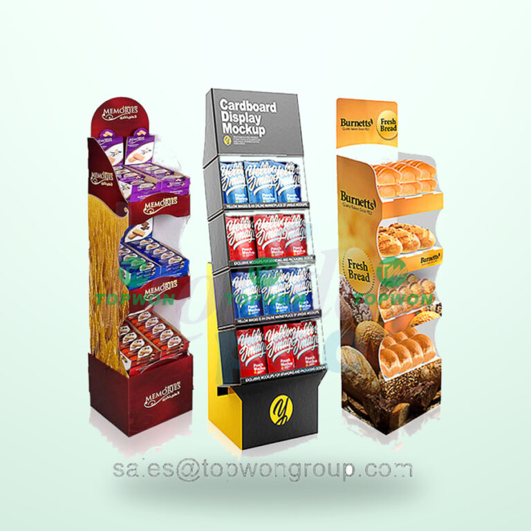 Holidaypacfactory Cardboard Floor Fresh Bread Display Stand for Bakery Retail Merchandising image 01 by Holidaypacfactory