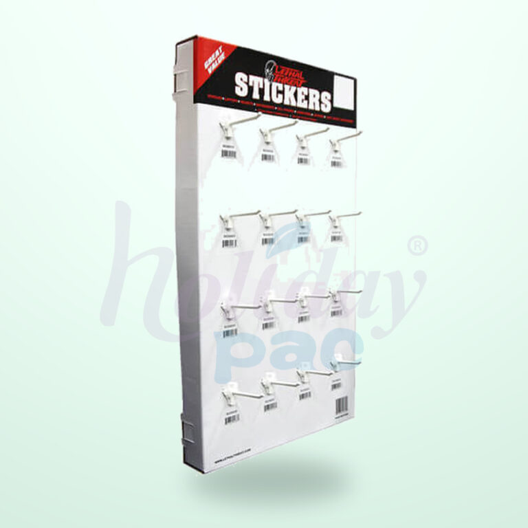 Holidaypacfactory cardboard hanging sidekick display main image with centered logo watermark
