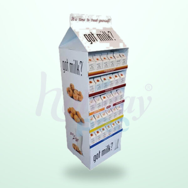 Holidaypacfactory Cardboard Milk Display For Retail for Supermarket Drink Aisles image 01 by Holidaypacfactory