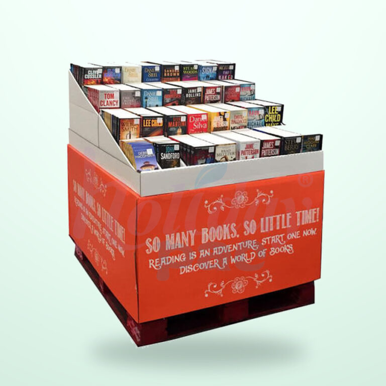 Holidaypacfactory cardboard pallet skirt display centered 900 square catalog main image with logo watermark