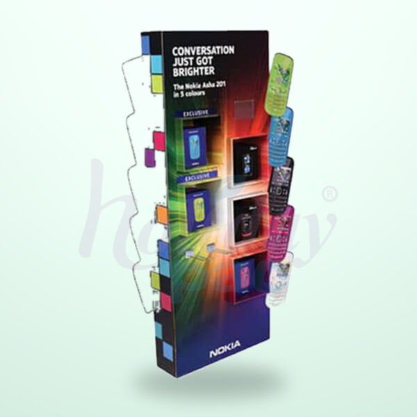 Holidaypacfactory Corrugated Color Phone Custom Floor Display for Electronics Accessory Retail image 01 by Holidaypacfactory