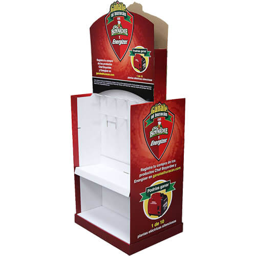 Holidaypacfactory corrugated retail pallet skirt display centered 900 square catalog main image with logo watermark