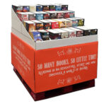 Holidaypacfactory corrugated retail pallet skirt display multi-side display detail