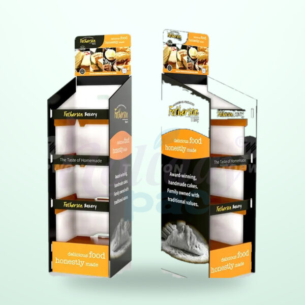 Holidaypacfactory Custom Cardboard Bread Display Rack- for Bakery Retail Merchandising image 05 by Holidaypacfactory