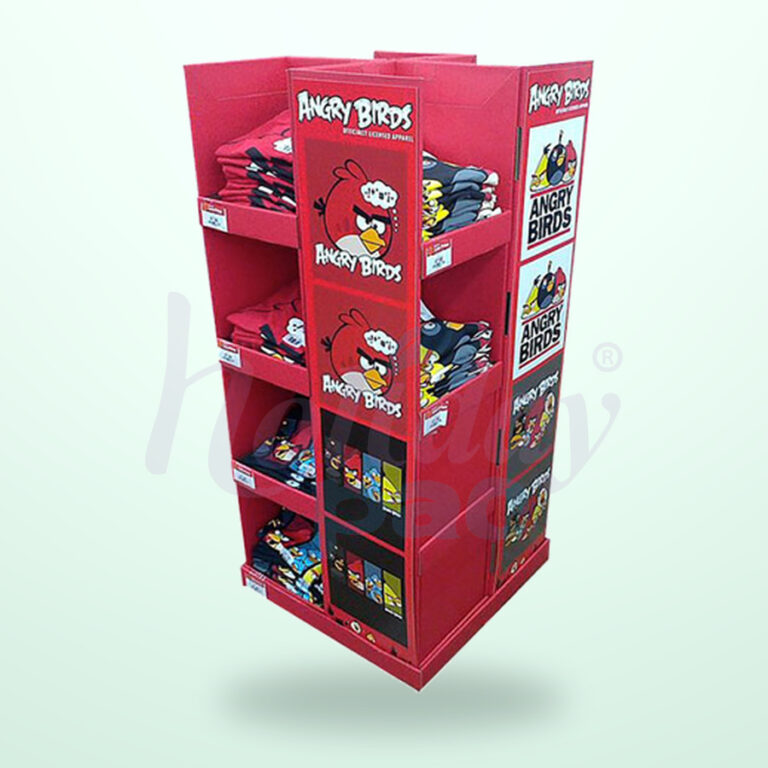 Holidaypacfactory cardboard pallet clothing display centered 900 square catalog main image with logo watermark