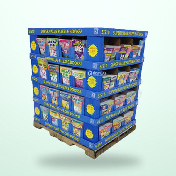 Holidaypacfactory Corrugated Cardboard Case Stacker Display Rack- for Store Floor Merchandising image 03 by Holidaypacfactory