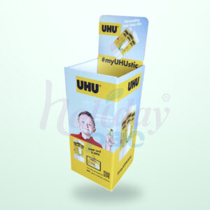 Holidaypacfactory custom cardboard dump bin display centered catalog main image with large logo watermark