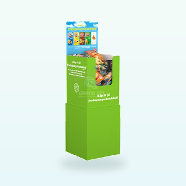 Holidaypacfactory foldable corrugated dump bin display for snack and pet retail promotions image 1