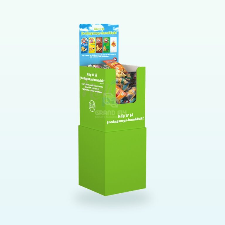 Holidaypacfactory foldable corrugated dump bin display for snack and pet retail promotions image 1