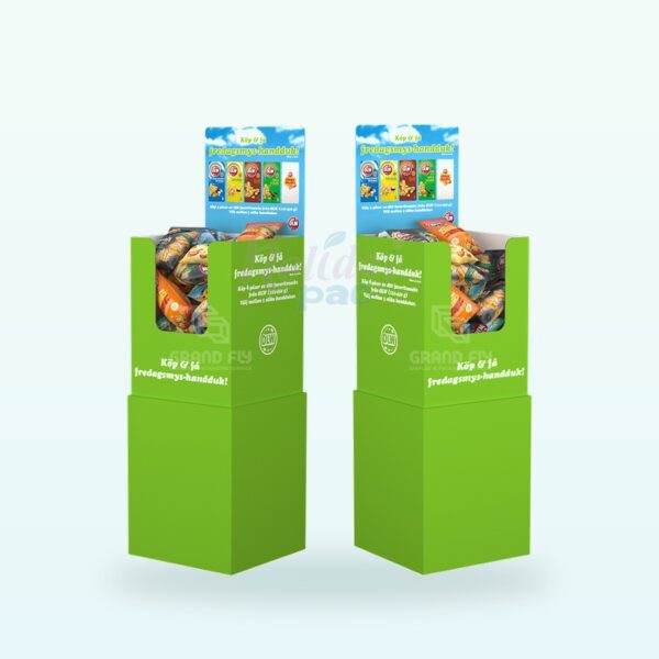 Holidaypacfactory foldable corrugated dump bin display for snack and pet retail promotions image 3