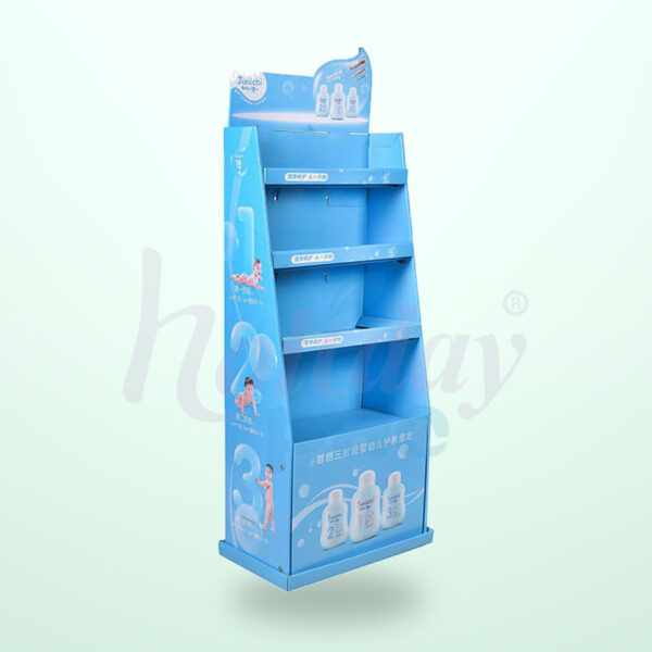 Holidaypacfactory Pop Cardboard Floor Display Stand For Baby Skin Care Cream for Skincare Product Promotions image 01 by Holidaypacfactory