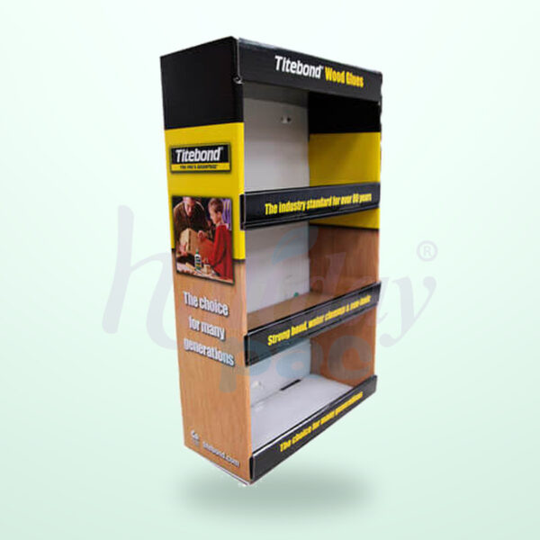 Holidaypacfactory retail cardboard sidekick display main image with centered logo watermark