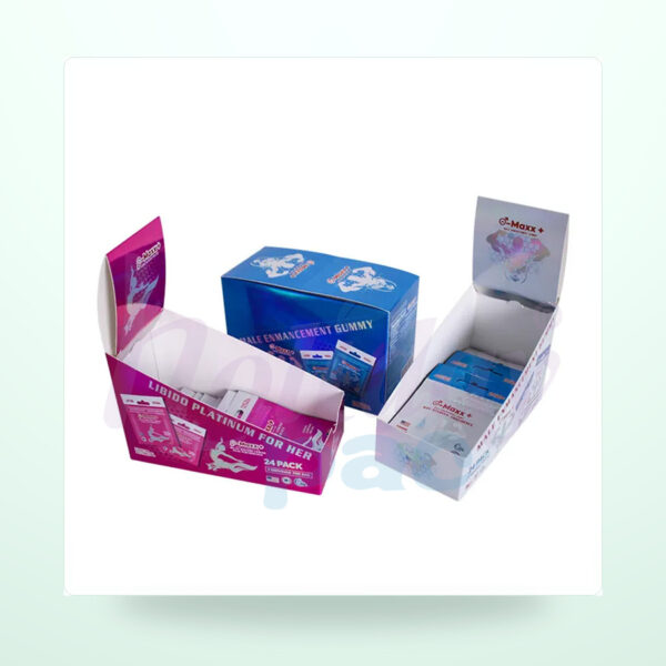 Holidaypacfactory retail counter PDQ display trays catalog photo with logo watermark