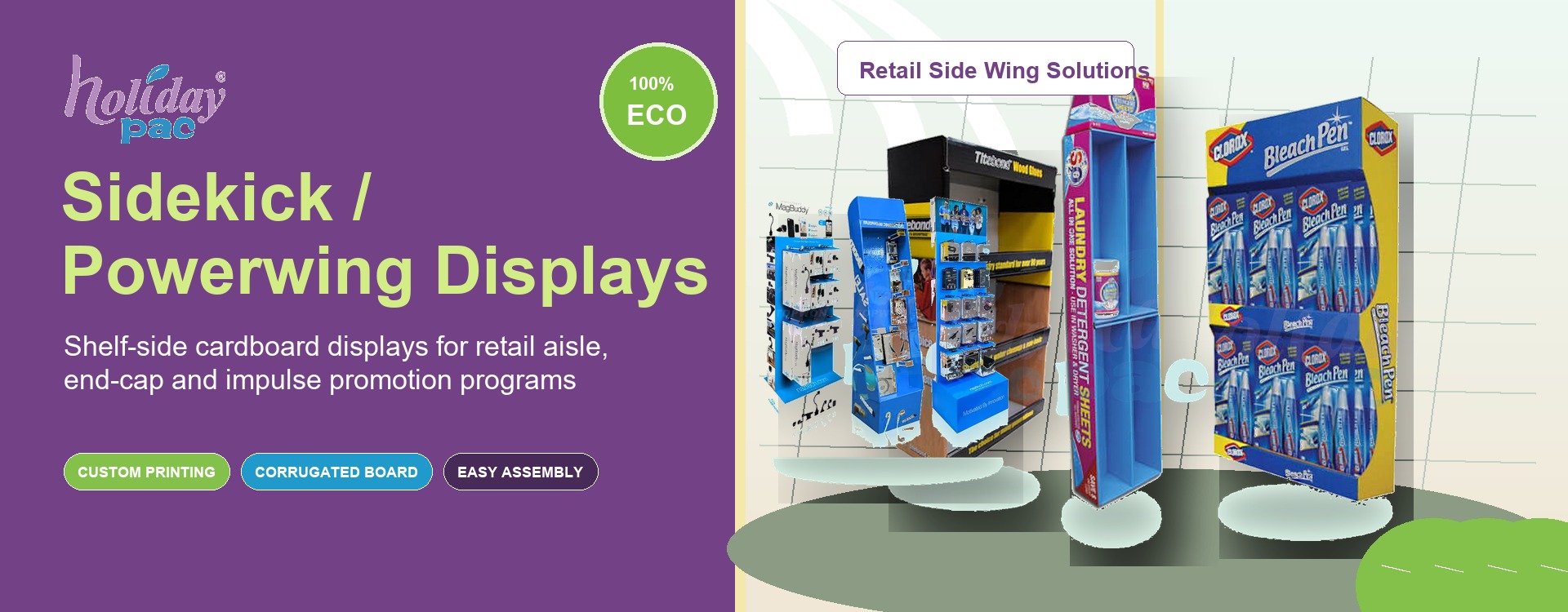 Holidaypacfactory Sidekick and Powerwing Displays category banner