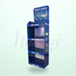 Holidaypacfactory Custom Cardboard WiFi Floor Display Racks With Hooks for Tech Accessory Promotions image 01 by Holidaypacfactory
