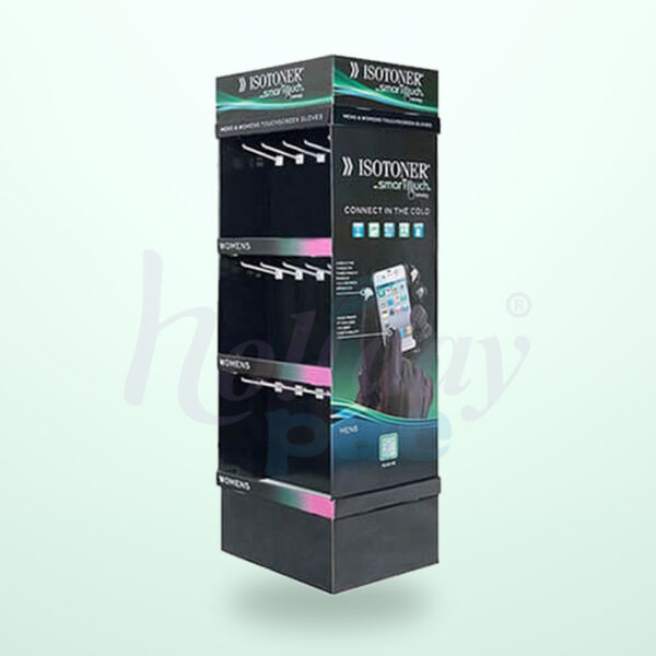 Holidaypacfactory Custom Cardboard WiFi Floor Display Racks With Hooks for Tech Accessory Promotions image 02 by Holidaypacfactory