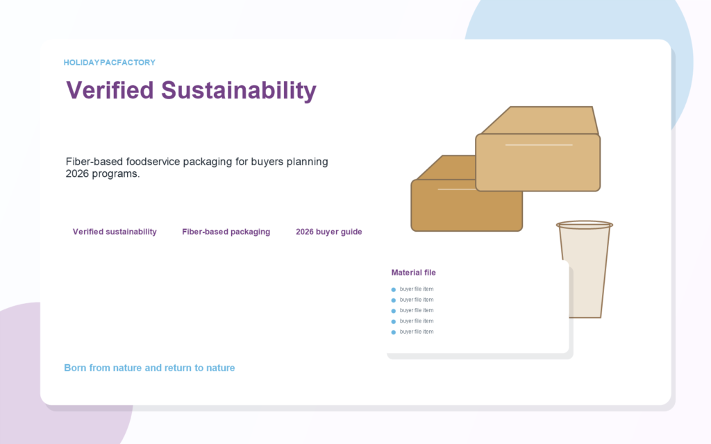 Holidaypacfactory holidaypac factory verified sustainability fiber-based foodservice packaging 2026 main image