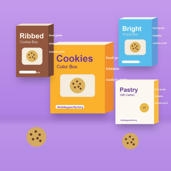 Holidaypacfactory playful cookie display with custom printed bakery gift box packaging
